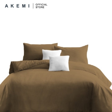 Picture of AKEMI Cotton Essentials Color Home Fitted Sheet Set - Choco (K)