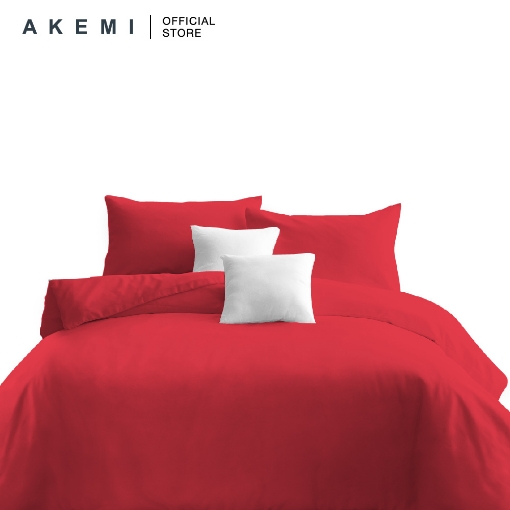 Picture of AKEMI Cotton Essentials Color Home Fitted Sheet Set - Crimson Red (K)