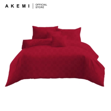 Picture of AKEMI Gratitude 860TC Fitted Sheet Set - Ava Liam-Geisha Red (SS)