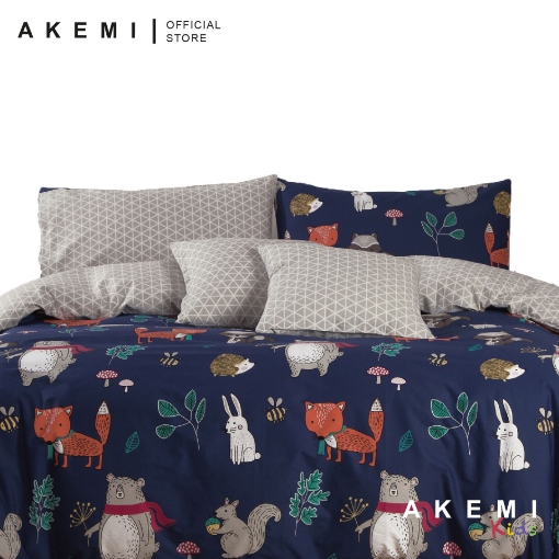 Picture of AKEMI Cotton Essentials Cheeky Cheeks 730TC Quilt Cover Set - Woodland Friends (SS/Q/K)