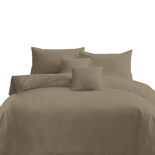 Picture of AKEMI Cotton Select Affinity Fitted Sheet Set 880TC - Ulmer, Humus Brown (Super Single/ Queen/ King)
