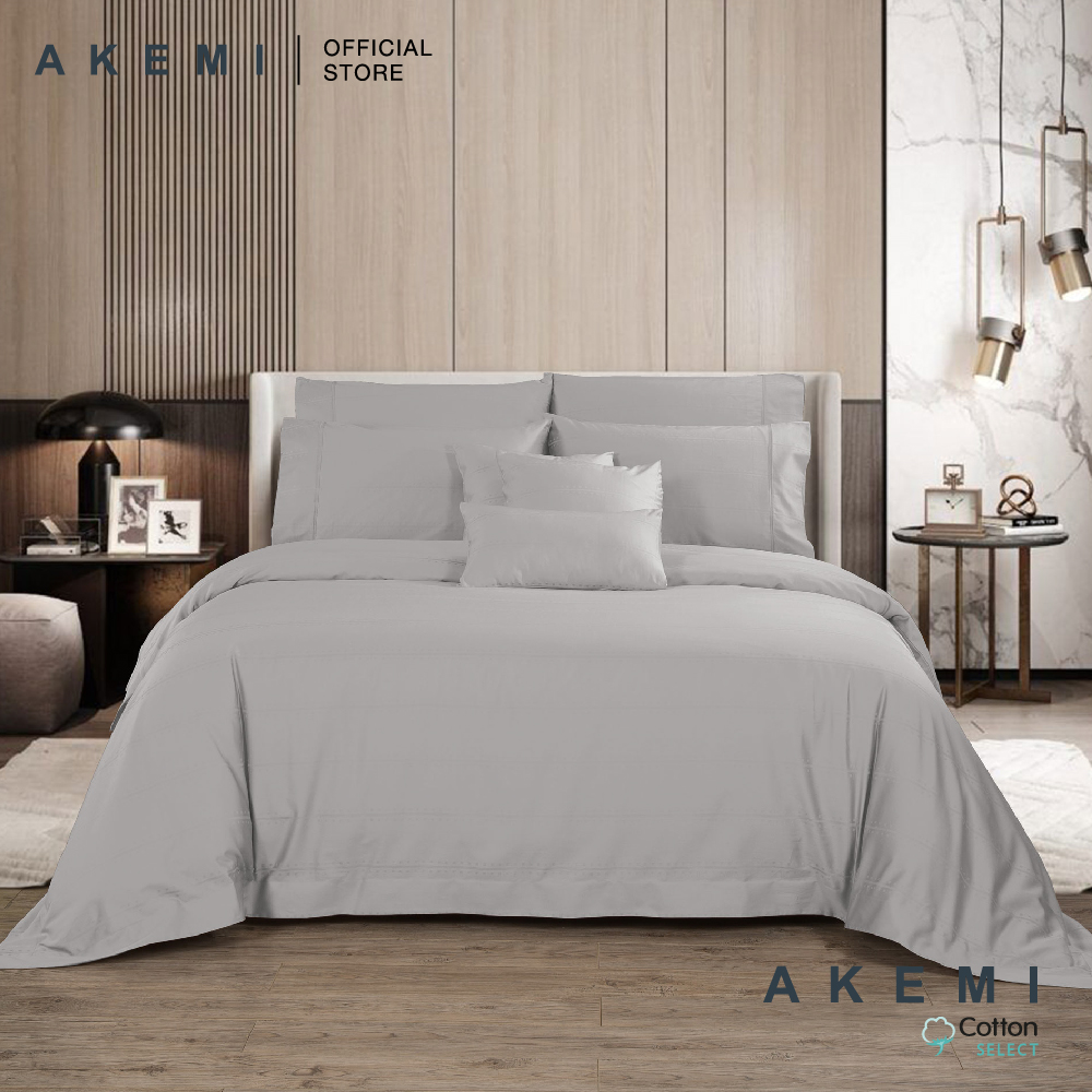 AKEMI Cotton Select Affinity Quilt Cover Set 880TC Ulmer, Vapor Grey