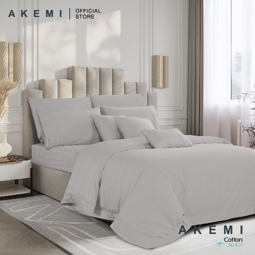 AKEMI Cotton Select Affinity Quilt Cover Set 880TC Ulmer, Vapor Grey