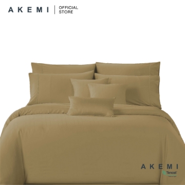 Picture of AKEMI Tencel Modal Earnest Quilt Cover Set 880 TC - Bartek, Tan Brown (Super Single/ Queen/ King)