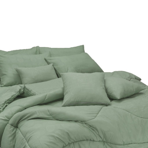 Picture of ai by AKEMI Colourkissed Collection Comforter Set 620 TC - Vachel, Celadon Green (Super Single , King)