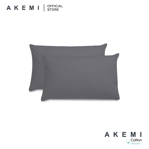 Picture of AKEMI Cotton Essentials Colour Home Divine Pillow Case Set 650TC - Weather Gray (2Pcs) 