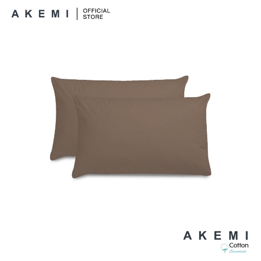 Picture of AKEMI Cotton Essentials Colour Home Divine Pillow Case Set 650TC - Chanterelle Brown (2Pcs) 