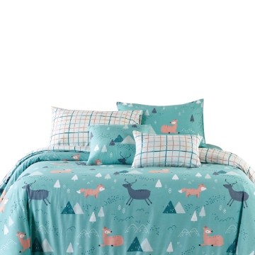 Picture of AKEMI Cotton Select Cheeky Cheeks Quilt Cover Set 730TC - Nostalgic Forest (Super Single/ Queen/ King) 
