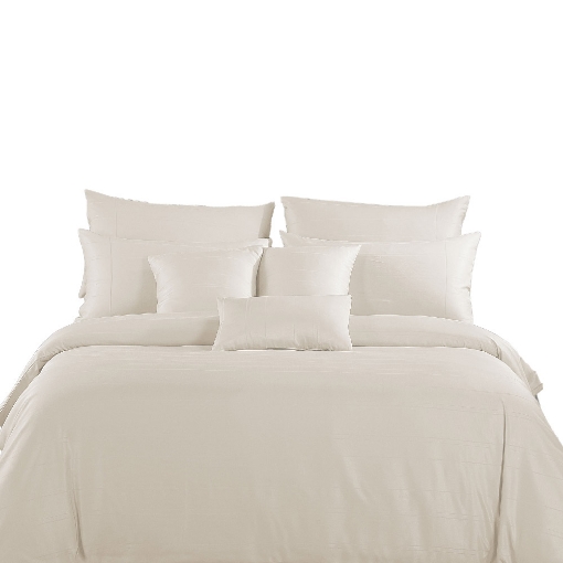 Picture of Akemi Tencel Touch Clarity Quilt Cover Set 850TC - Irvina, Gardenia White (Super Single/ Queen/ King)