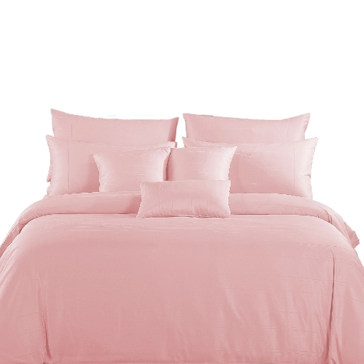 Picture of Akemi Tencel Touch Clarity Fitted Sheet Set 850TC - Irvina, Paste Pink (Super Single/ Queen/ King)