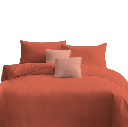 Picture of ai by AKEMI ColourJoy Collection Fitted Sheet Set 550TC - Brandy Red (Super Single/Queen/King)
