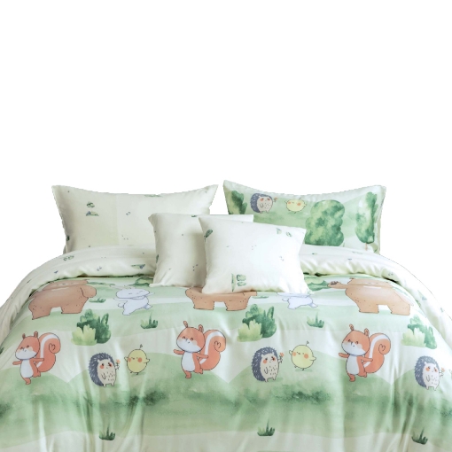 Picture of AKEMI Tencel Modal Tickle Fun Fitted Sheet Set 880TC (Super Single/ Queen/ King) - Woodland Friends