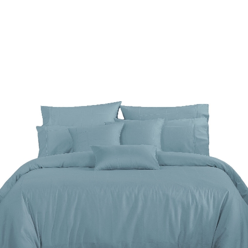 Picture of AKEMI Cotton Select Affinity Quilt Cover Set | 100% Cotton 880TC - Remini, Milky Blue (Super Single / Queen / King)