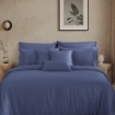 Picture of AKEMI TENCEL™ Modal Earnest Quilt Cover Set | 100% TENCEL™ Modal 880TC - Manaro, Country Blue (Super Single/ Queen/ King)