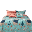 Picture of AKEMI Cotton Essentials Jovial Kids Fitted Sheet Set 650TC | 100% Pure Cotton - Ahoy Mates (Super Single/ Queen/ King)