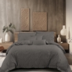 Picture of AKEMI Cotton Select Affinity Quilt Cover Set | 100% Cotton 880TC - Lorra  - Midori Grey (SS / Q / K)