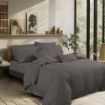 Picture of AKEMI Cotton Select Affinity Quilt Cover Set | 100% Cotton 880TC - Lorra  - Midori Grey (SS / Q / K)