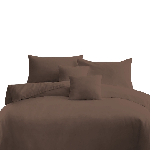 Picture of AKEMI Cotton Essentials Colour Home Divine Fitted Sheet Set 600TC  - Brick Brown (SS/ Q/ K)