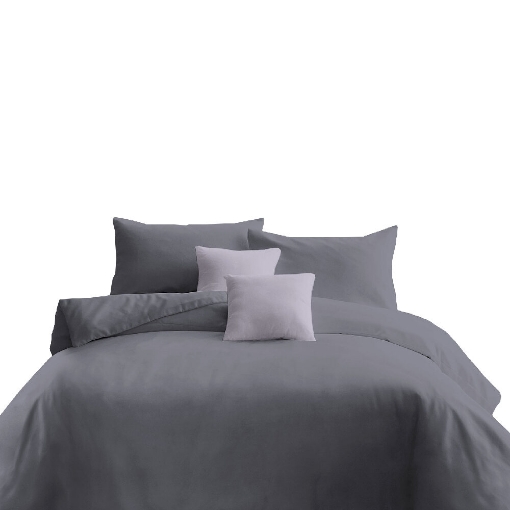 Picture of ai by AKEMI ColourJoy Collection Fitted Sheet Set | 100% MicroXT 650TC  - Grape Charcoal (SS/Q/K)