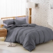 Picture of ai by AKEMI ColourJoy Collection Fitted Sheet Set | 100% MicroXT 650TC  - Grape Charcoal (SS/Q/K)