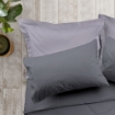 Picture of ai by AKEMI ColourJoy Collection Fitted Sheet Set | 100% MicroXT 650TC  - Grape Charcoal (SS/Q/K)