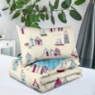 Picture of ai by AKEMI Joyvibes Collection Fitted Sheet Set 550TC  - Beach Huts (SS/Q/K)