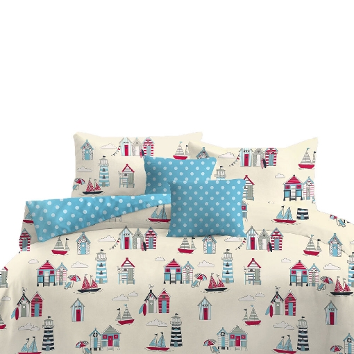 Picture of ai by AKEMI Joyvibes Collection Comforter Set 550TC  - Beach Huts (SS/Q/K)