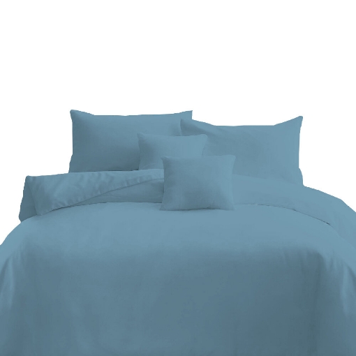 Picture of AKEMI Cotton Essentials Colour Home Divine Fitted Sheet Set 600TC  - Aquo Blue (Super Single/ Queen/ King)