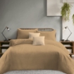 Picture of ai by AKEMI ColourJoy Collection Fitted Sheet Set | 100% MicroXT 650TC - Caramel Cafe (Super Single/Queen/King)