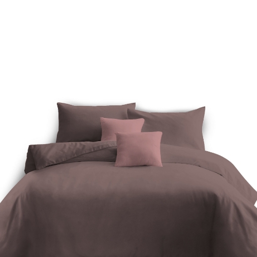 Picture of ai by AKEMI ColourJoy Collection Fitted Sheet Set | 100% MicroXT 650TC - Clay Mocha (Super Single/Queen/King)