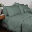 Picture of ai by AKEMI Colourkissed Collection Fitted Sheet Set | 100% MicroXT 700TC - Swift Laurel Olive (Super Single/Queen/King)