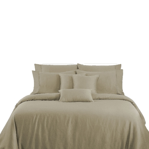 Picture of AKEMI TENCEL™ Lyocell Earnest Quilt Cover Set | 100% TENCEL™ Modal 1200TC - Chic Taupe (Super Single/ Queen/ King)