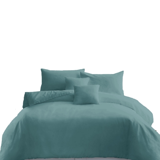 Picture of AKEMI Cotton Essentials Colour Home Divine Fitted Sheet Set 600TC - Bay Blue (Super Single/Queen)