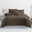 Picture of AKEMI Cotton Essentials Colour Home Divine Fitted Sheet Set 600TC - Rustic Brown (Super Single/Queen)