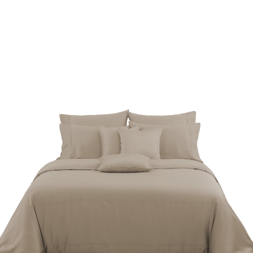 Picture of AKEMI TENCEL™ Lyocell Earnest Fitted Sheet Set | 100% TENCEL™ Lyocell 1200TC - Optim Fox Khaki (Super Single/ Queen/ King)