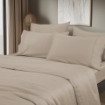 Picture of AKEMI TENCEL™ Lyocell Earnest Fitted Sheet Set 1200TC - Optim Fox Khaki (Super Single/ Queen/ King)