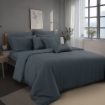 Picture of AKEMI TENCEL™ Lyocell Earnest Fitted Sheet Set | 100% TENCEL™ Lyocell 1200TC - Ebra Ocean Grey (Super Single/ Queen/ King)