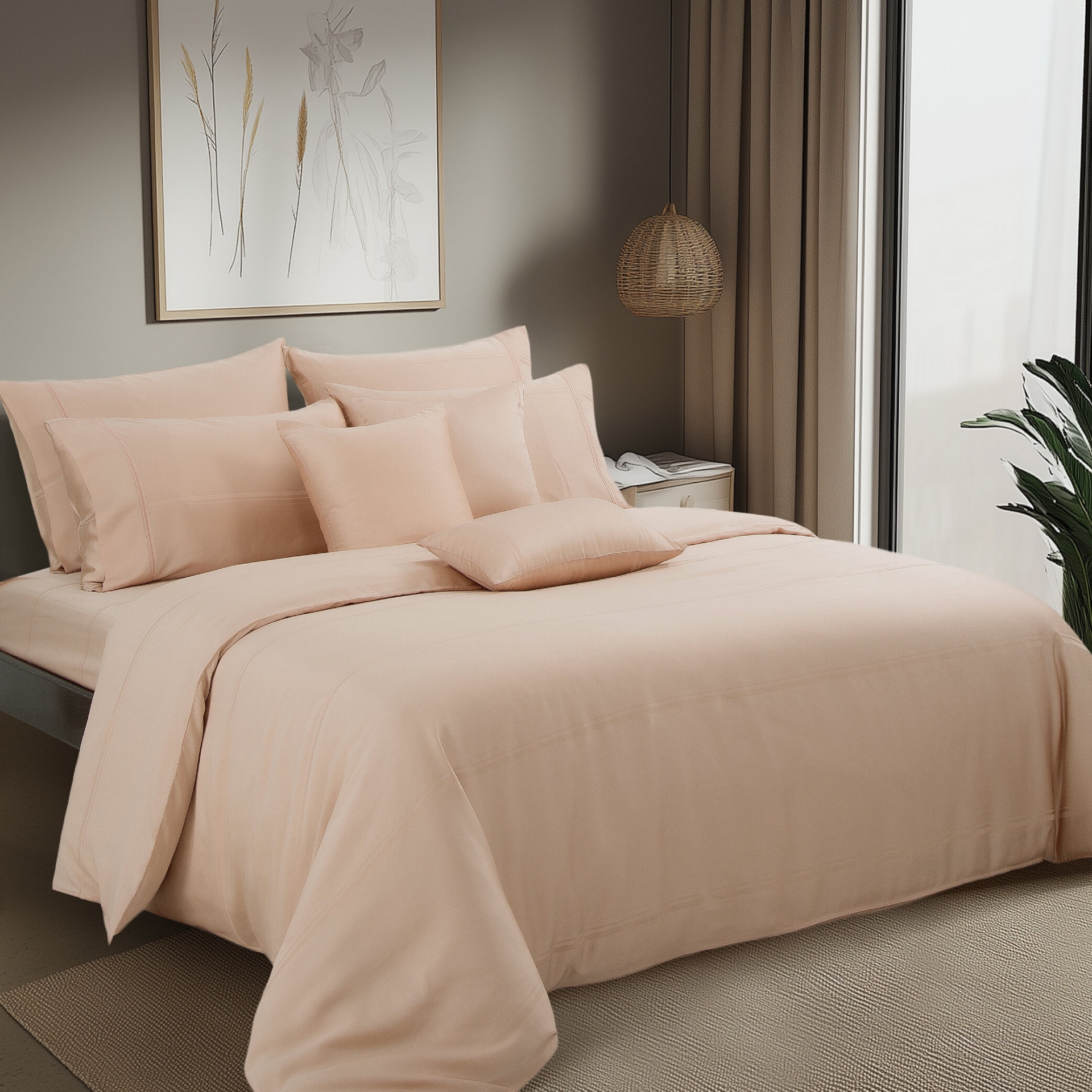 AKEMI TENCEL™ Lyocell Earnest Quilt Cover Set 1200TC - Optim Tan