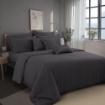 Picture of AKEMI TENCEL™ Lyocell Earnest Quilt Cover Set | 100% TENCEL™ Lyocell 1200TC - Erba Grey (Super Single/ Queen/ King)