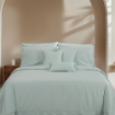 Picture of AKEMI Cotton Select Affinity Quilt Cover Set | 100% Cotton 1200TC - Leeann - Cream Mint (Super Single/Queen/King)