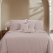 Picture of AKEMI Cotton Select Affinity Quilt Cover Set | 100% Cotton 1200TC - Leeann - Marble Lilac (Super Single/Queen/King)