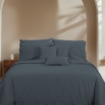 Picture of AKEMI Cotton Select Affinity Quilt Cover Set | 100% Cotton 1200TC - Leeann - Corky Blue (Super Single/Queen/King)