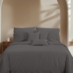 Picture of AKEMI Cotton Select Affinity Quilt Cover Set | 100% Cotton 1200TC - Leeann - Avant Grey (Super Single/Queen/King)