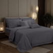 Picture of AKEMI Cotton Select Affinity Fitted Sheet Set | 100% Cotton - Amori 1200TC - Grape Grey (Super Single/Queen/King)