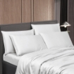 Picture of AKEMI Lyocell Colour Radiant Fitted Sheet Set 900TC - Pearl White (Super Single/ Queen/ King)