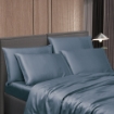 Picture of AKEMI Lyocell Colour Radiant Fitted Sheet Set 900TC - Slate Blue (Super Single/ Queen/ King)