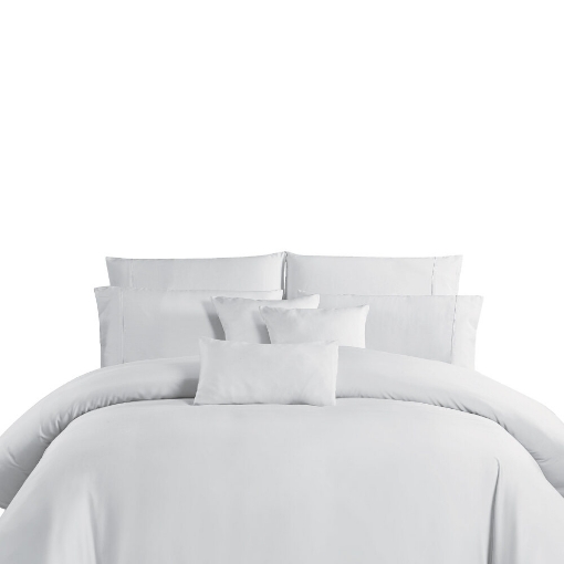 Picture of AKEMI Lyocell Colour Radiant Quilt Cover Set 900TC - Pearl White (Super Single/ Queen/ King)
