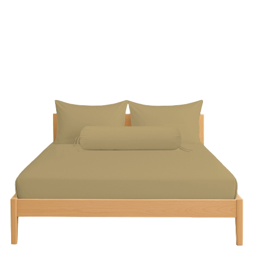Picture of ai by AKEMI ColourJoy Collection Fitted Sheet Set | 100% MicroXT 650TC - Valley Lemon (Super Single/Queen/King)