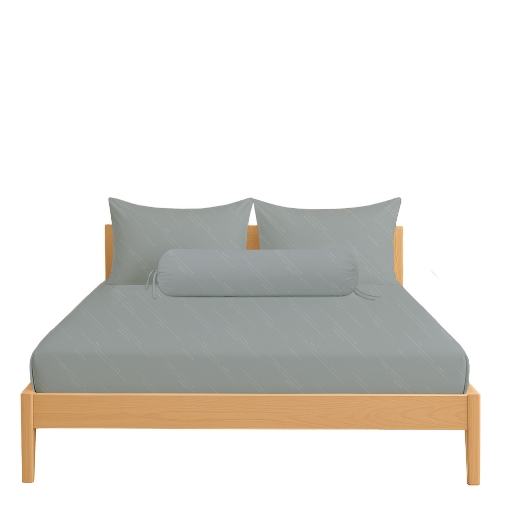 Picture of ai by AKEMI Colourkissed Collection Fitted Sheet Set | 100% MicroXT 700TC - Concrete Ash (Super Single/Queen/King)