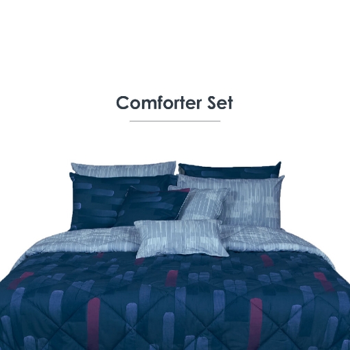 Picture of AKEMI Cotton Essentials Enclave Joy Comforter Set | 100% Cotton 650 TC - Wenzel (Super Single/ Queen/ King)